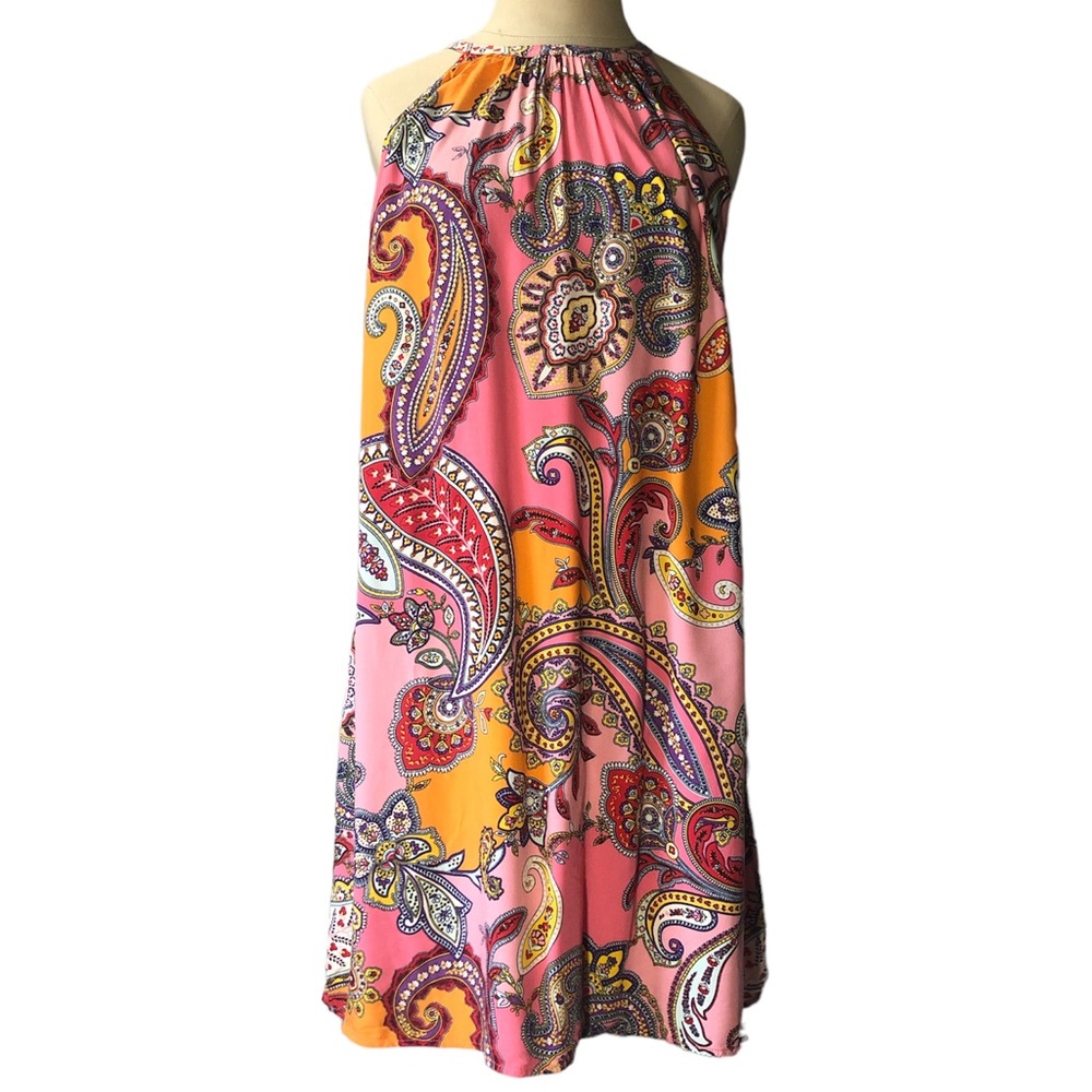 Old Navy Pink Paisley Dress Neon Size M